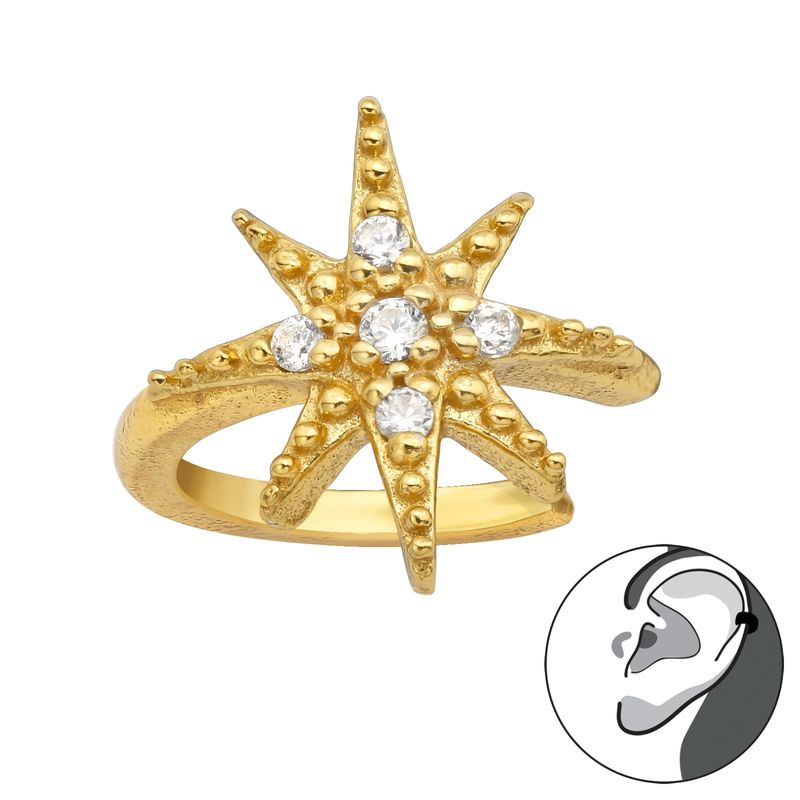 GENERICO - Aro Cuff "pequeño" estrella Mujer Plata 925