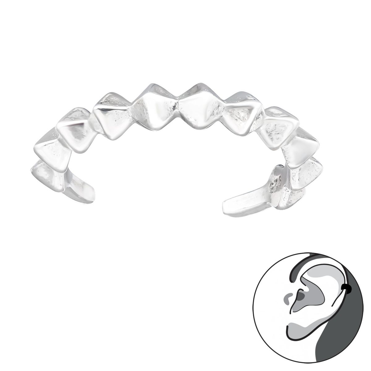GENERICO - Aro Cuff Mujer Plata 925