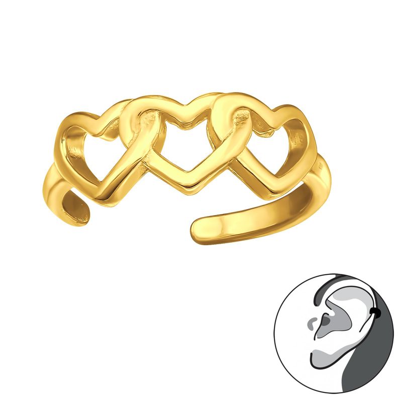 GENERICO - Aro Cuff corazones Mujer Plata 925