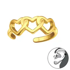 GENERICO - Aro Cuff corazones Mujer Plata 925