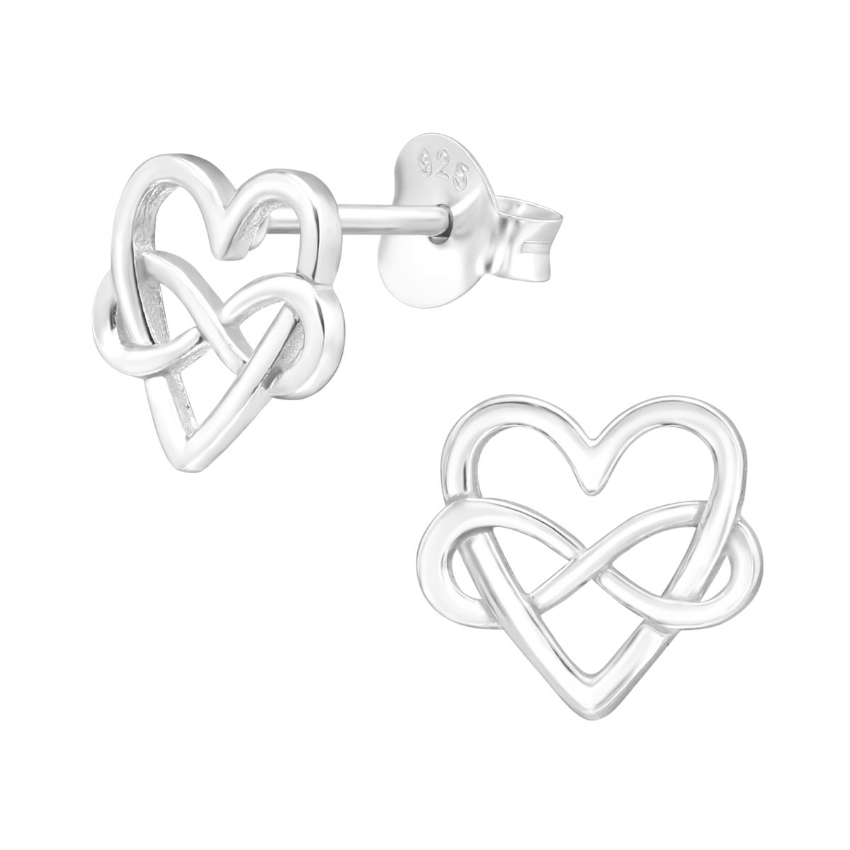 GENERICO - Aros mujer plata Corazón infinito