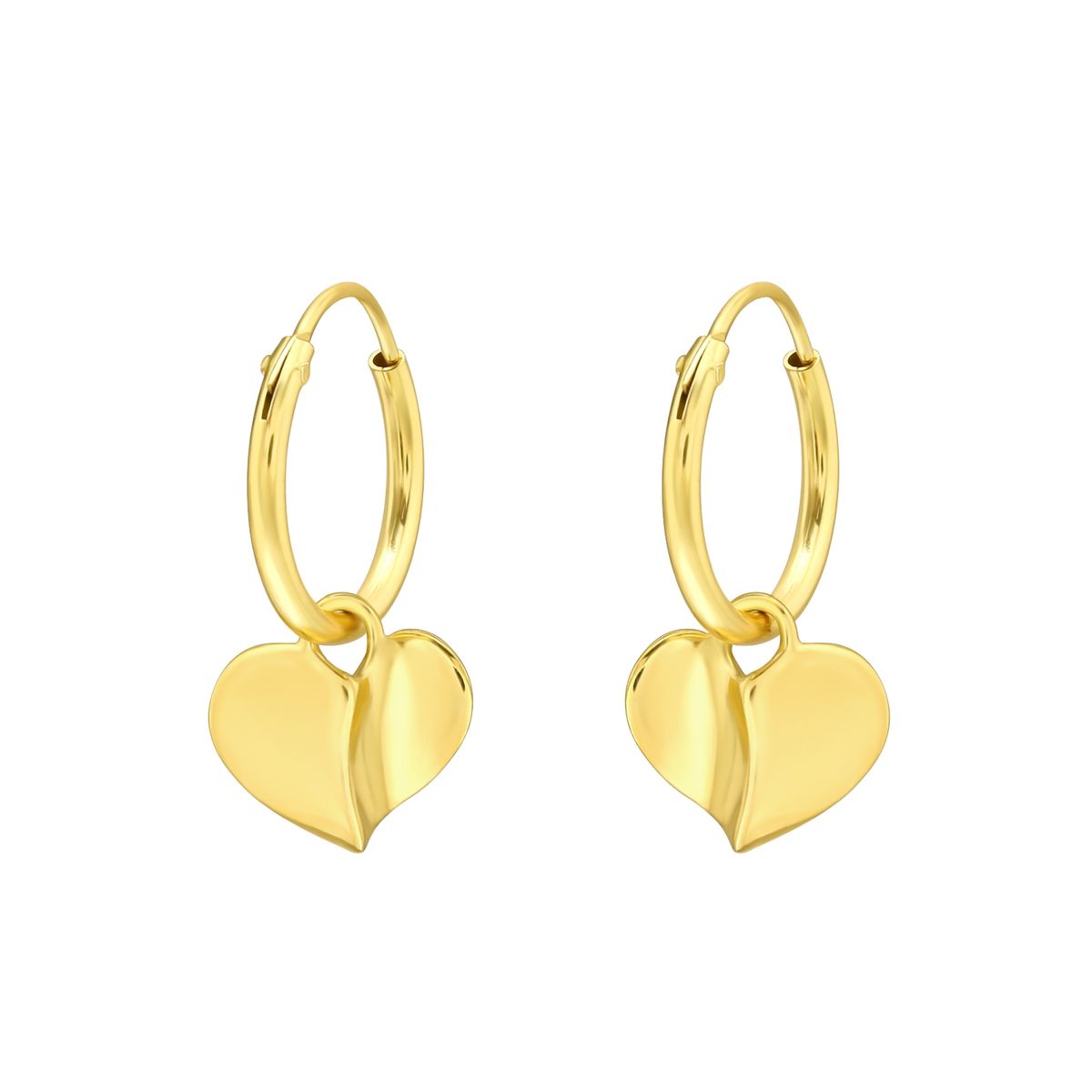 GENERICO - Aros mujer plata Argollas de corazón