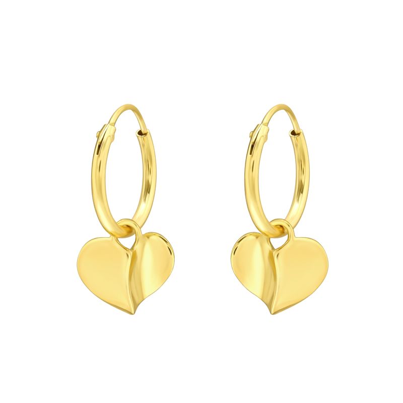 GENERICO - Aros mujer plata Argollas de corazón