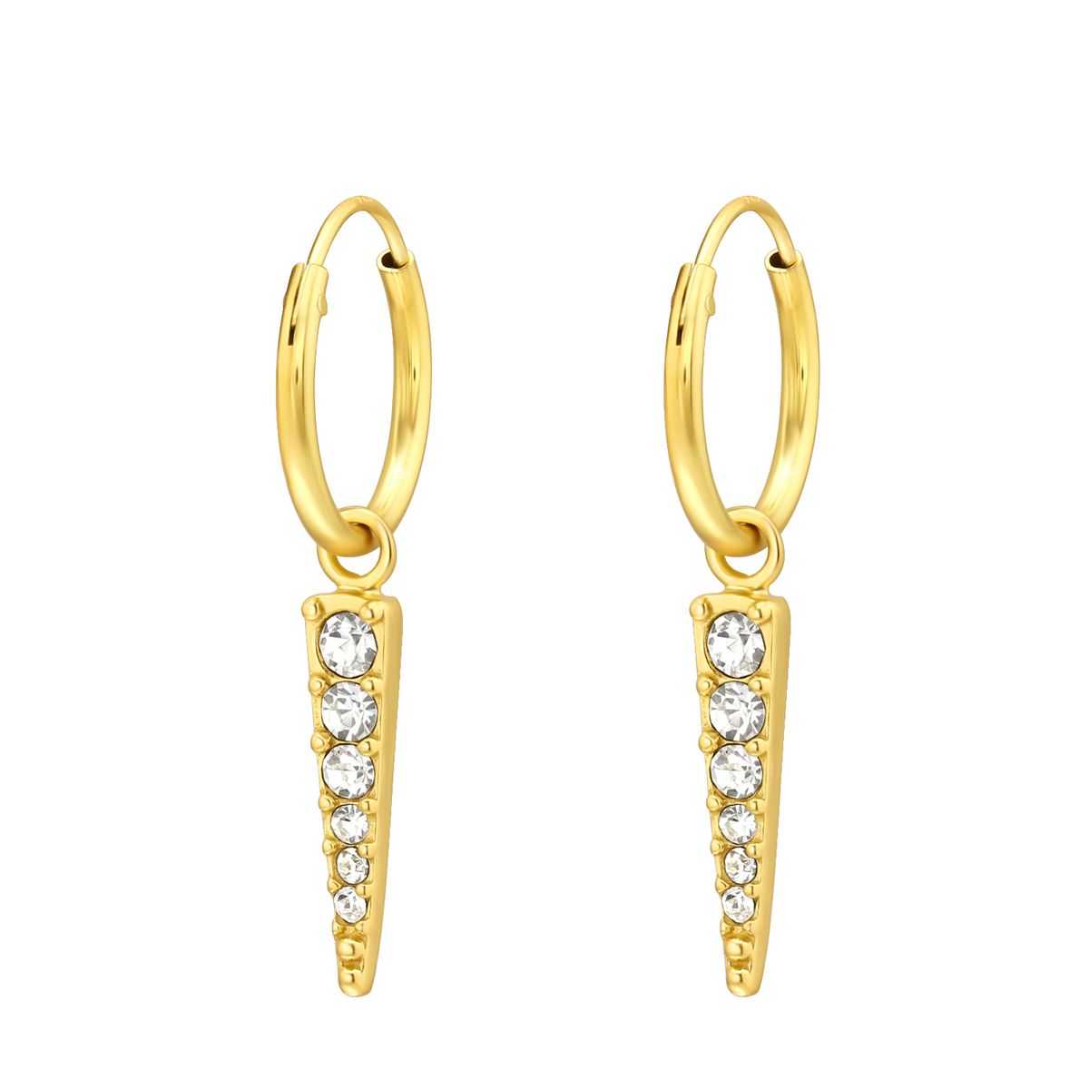 GENERICO - Aros mujer plata Argollas colgante brillante