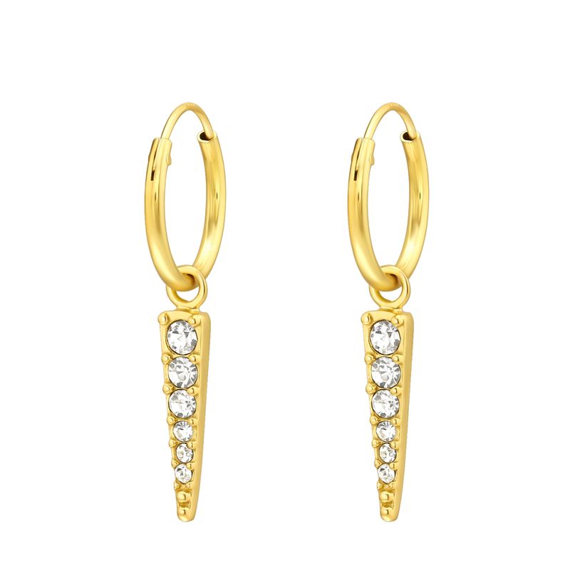 GENERICO - Aros mujer plata Argollas colgante brillante