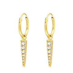 GENERICO - Aros mujer plata Argollas colgante brillante