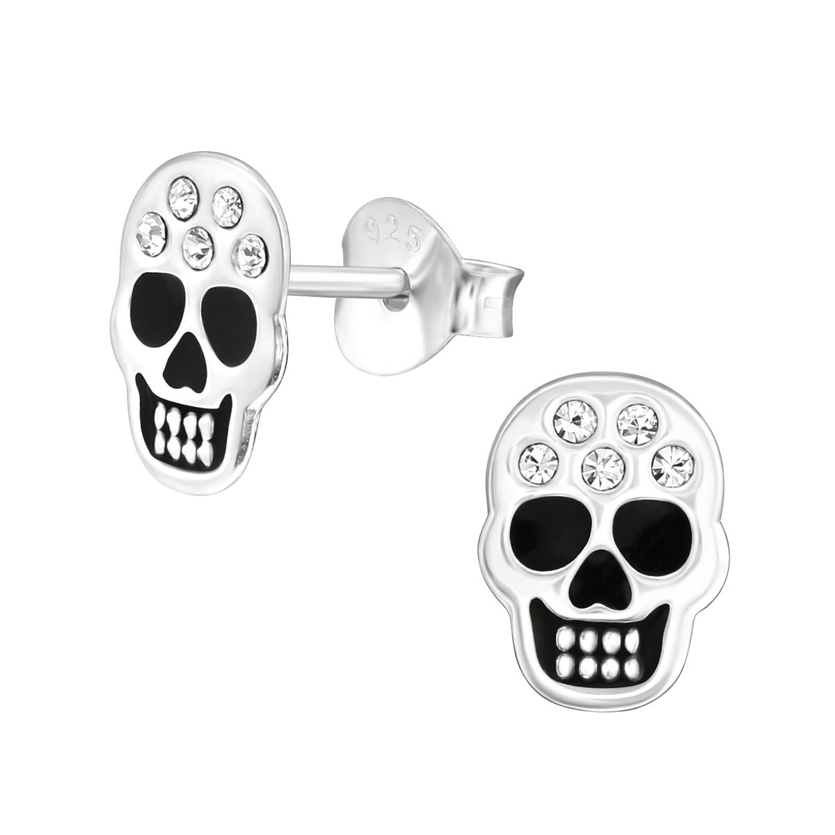GENERICO - Aros mujer plata Calavera