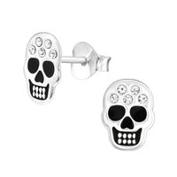 Aros mujer plata Calavera