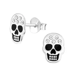 GENERICO - Aros mujer plata Calavera