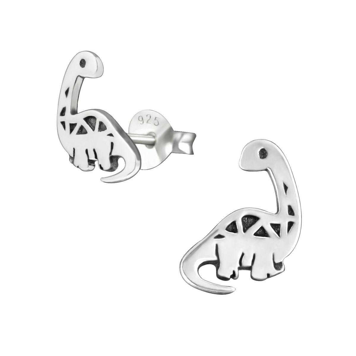 GENERICO - Aros mujer plata Dinosaurio
