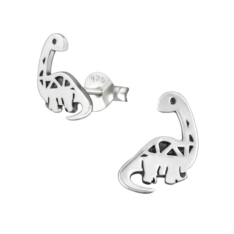 GENERICO - Aros mujer plata Dinosaurio