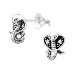 GENERICO - Aros mujer plata Cobra serpiente