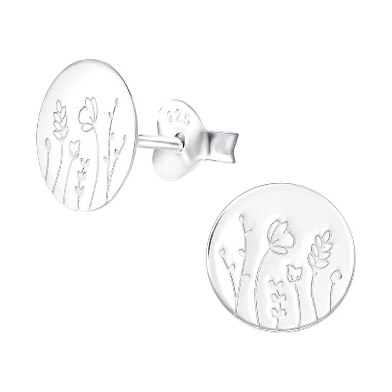 GENERICO - Aros Flor de plata 925 mujer niña