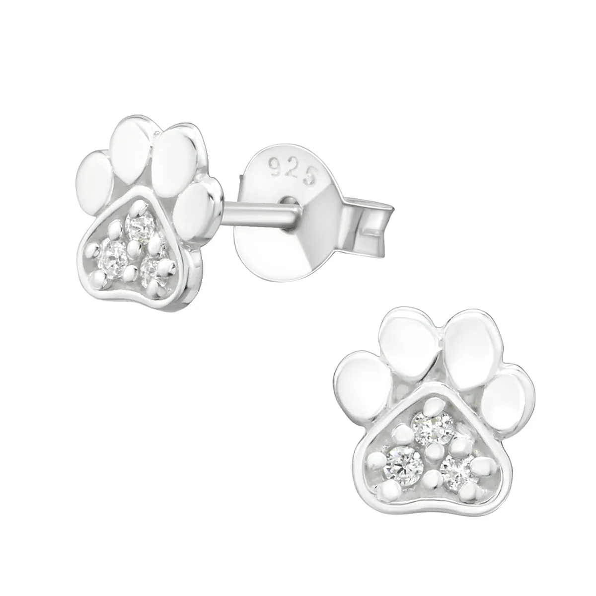 GENERICO - Aros Patitas de perro plata 925 hipoalergenicos