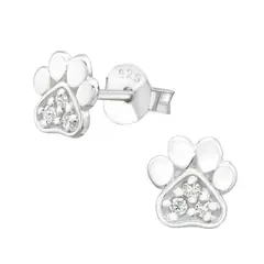 GENERICO - Aros Patitas de perro plata 925 hipoalergenicos