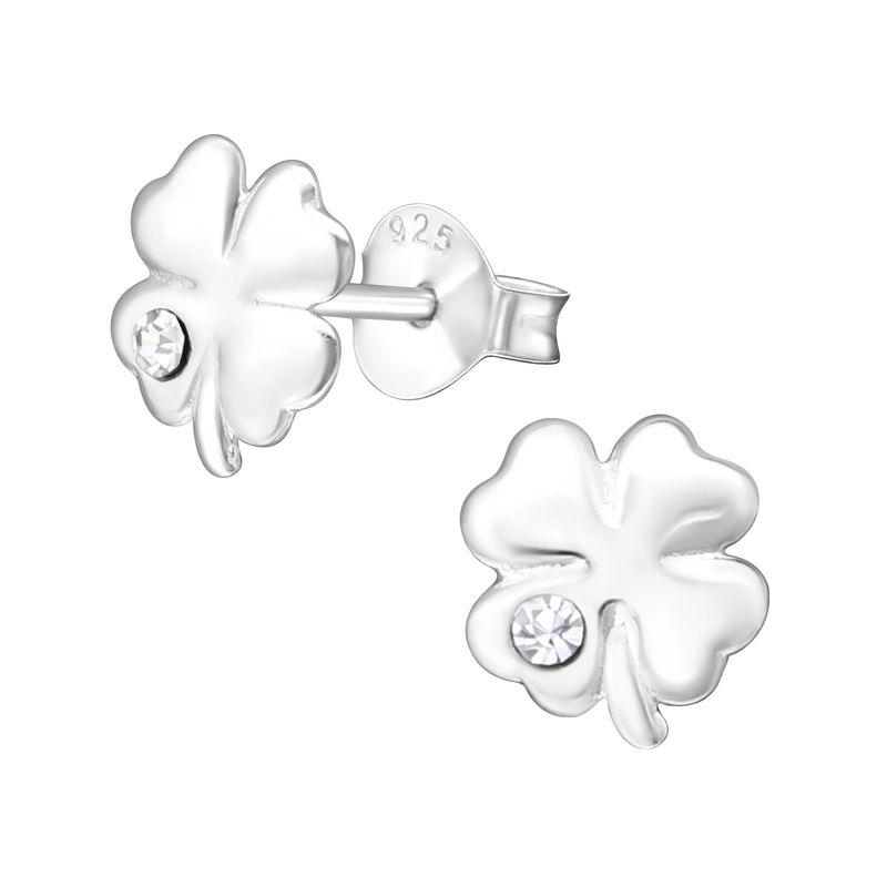 GENERICO - Aros mujer plata Trebol 7 mm