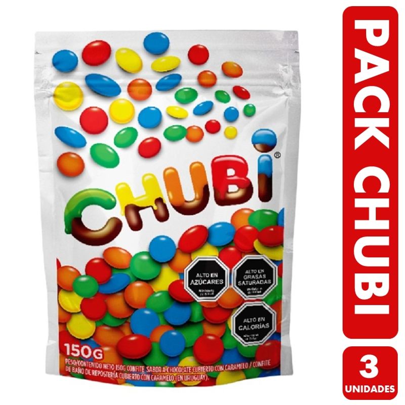 ARCOR - Dulces Chubi Doypack De 150 Gr, Arcor - Pack De 3 Unidades.