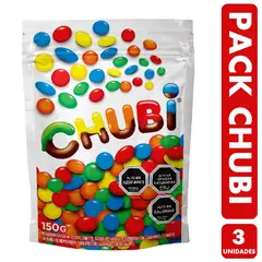ARCOR - Dulces Chubi Doypack De 150 Gr, - Pack De 3 Unidades.