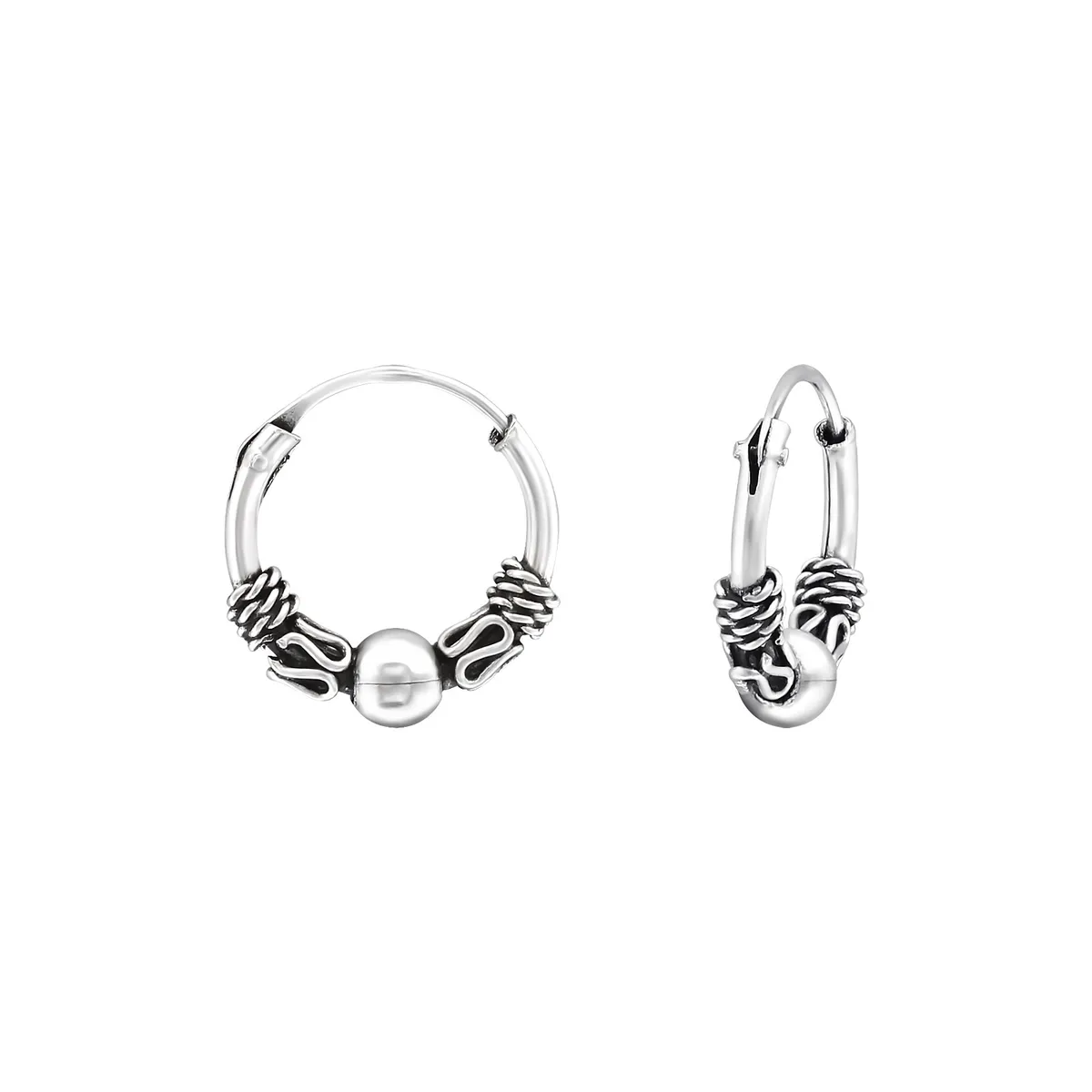 GENERICO - Argollas  Hombre Mujer Plata 925 Bali 10 mm