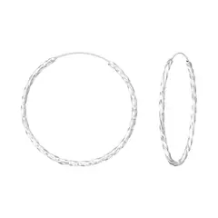 GENERICO - Aros Argollas Plata 925 Mujer entorchadas 30 mm
