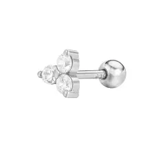 GENERICO - Piercing plata 925 triángulo pequeño flat helix tope bolita