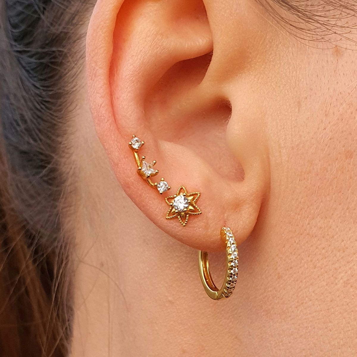 GENERICO - Argollas doradas 15 mm para hombre y mujer unisex