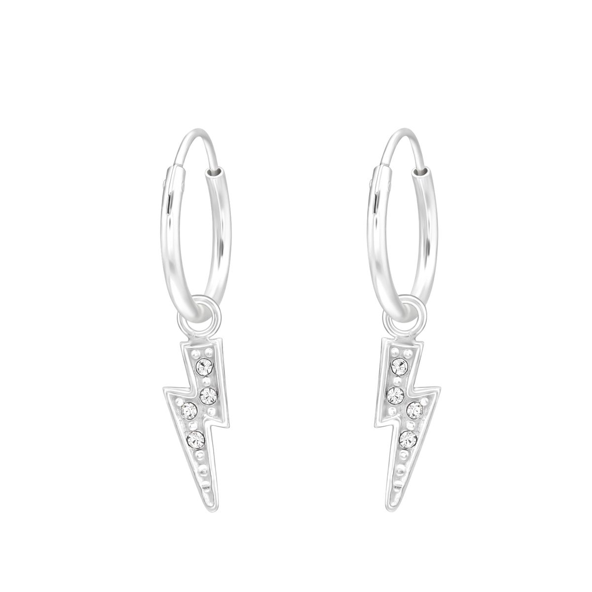 GENERICO - Argollas de rayo para hombre y mujer Plata 925 aros