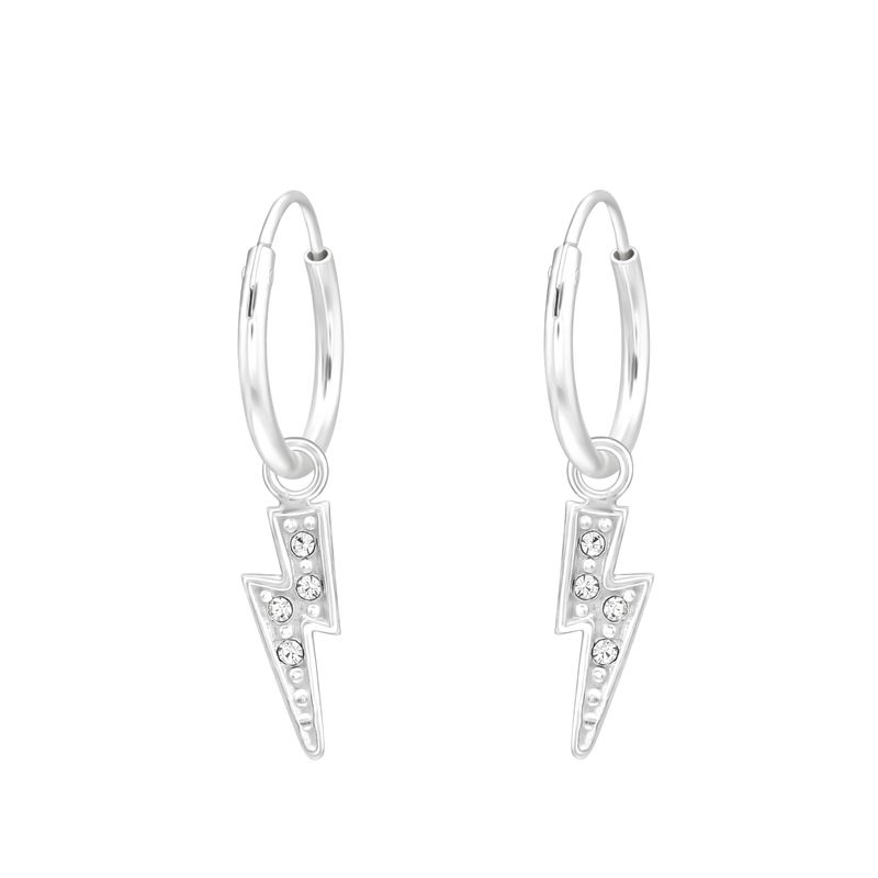 GENERICO - Argollas de rayo para hombre y mujer Plata 925 aros