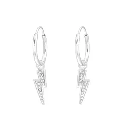 GENERICO - Argollas de rayo para hombre y mujer Plata 925 aros