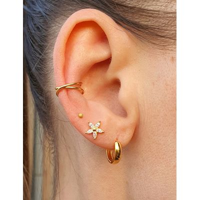 Imagen 2 del producto Argollas doradas 11 mm para hombre y mujer plata 925