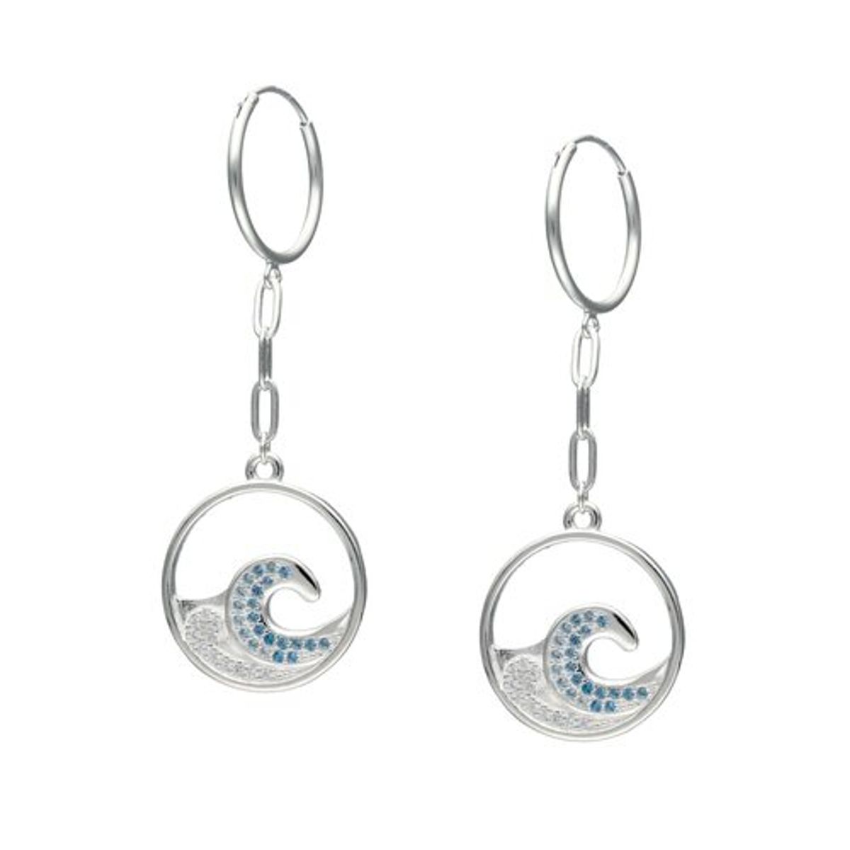 GENERICO - Argollas Mujer Plata 925 con olas