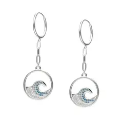 GENERICO - Argollas Mujer Plata 925 con olas