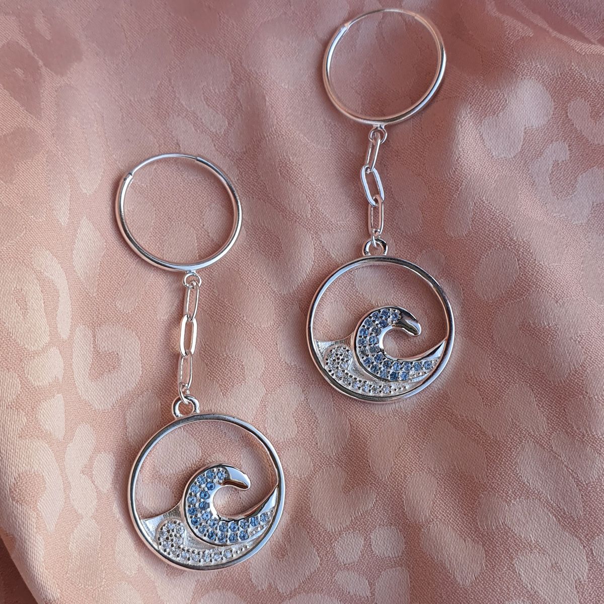 GENERICO - Argollas Mujer Plata 925 con olas