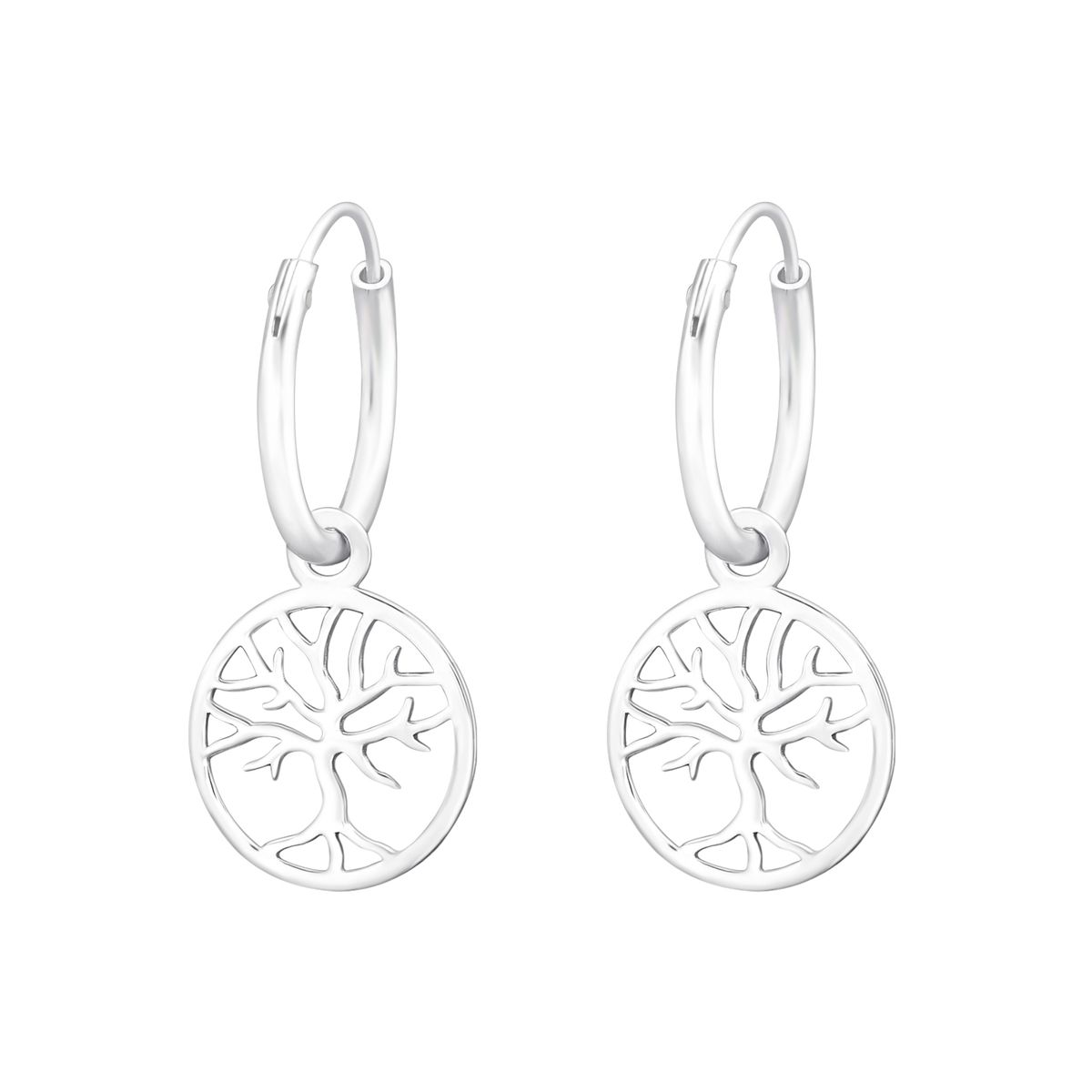 GENERICO - Aros Argollas  Plata 925 árbol de la vida