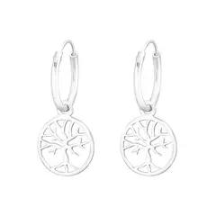 GENERICO - Aros Argollas Plata 925 árbol de la vida
