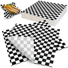 GENERICO - Papel Antigrasa Cuadros Negros 33x33cm 1 X 100 hojas