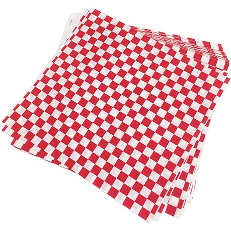 GENERICO - Papel Antigrasa Cuadros Rojos 33x33cm 1 X 100 hojas