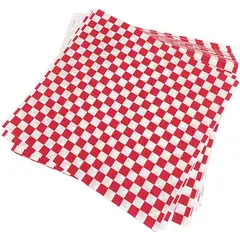 GENERICO - Papel Antigrasa Cuadros Rojos 33x33cm 1 X 100 hojas