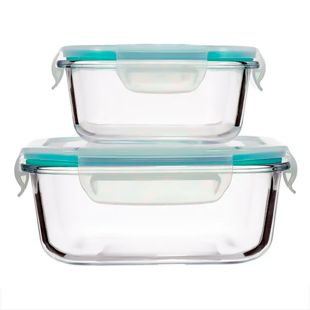ALLEGRA - Tupper Hermetico Vidrio Para Refrigerador Comida Set X 2