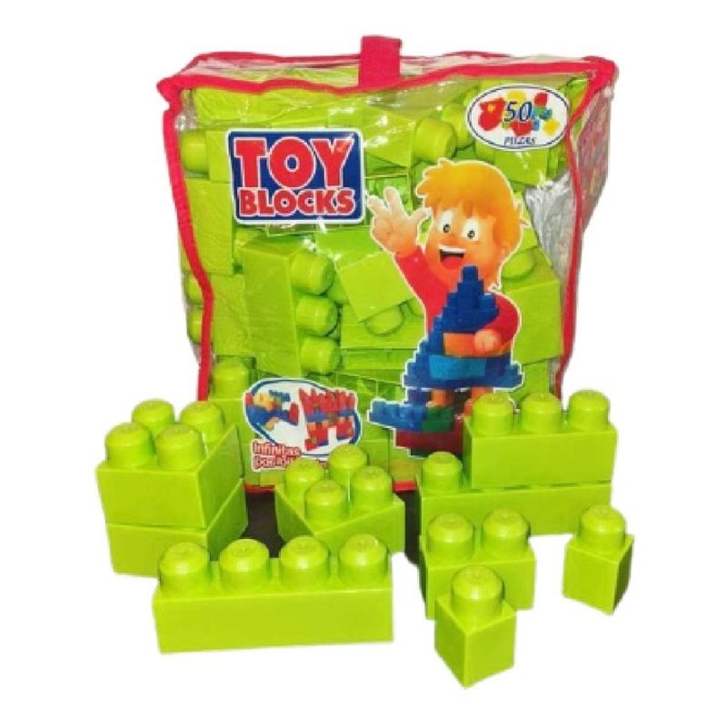 GENERICO - Bloques Armables Mega Blocks Fab Chilena 50 Piezas - Verde Manzana