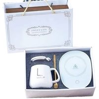 Taza con Calentador Eléctrico Café Te Leche - Blanco