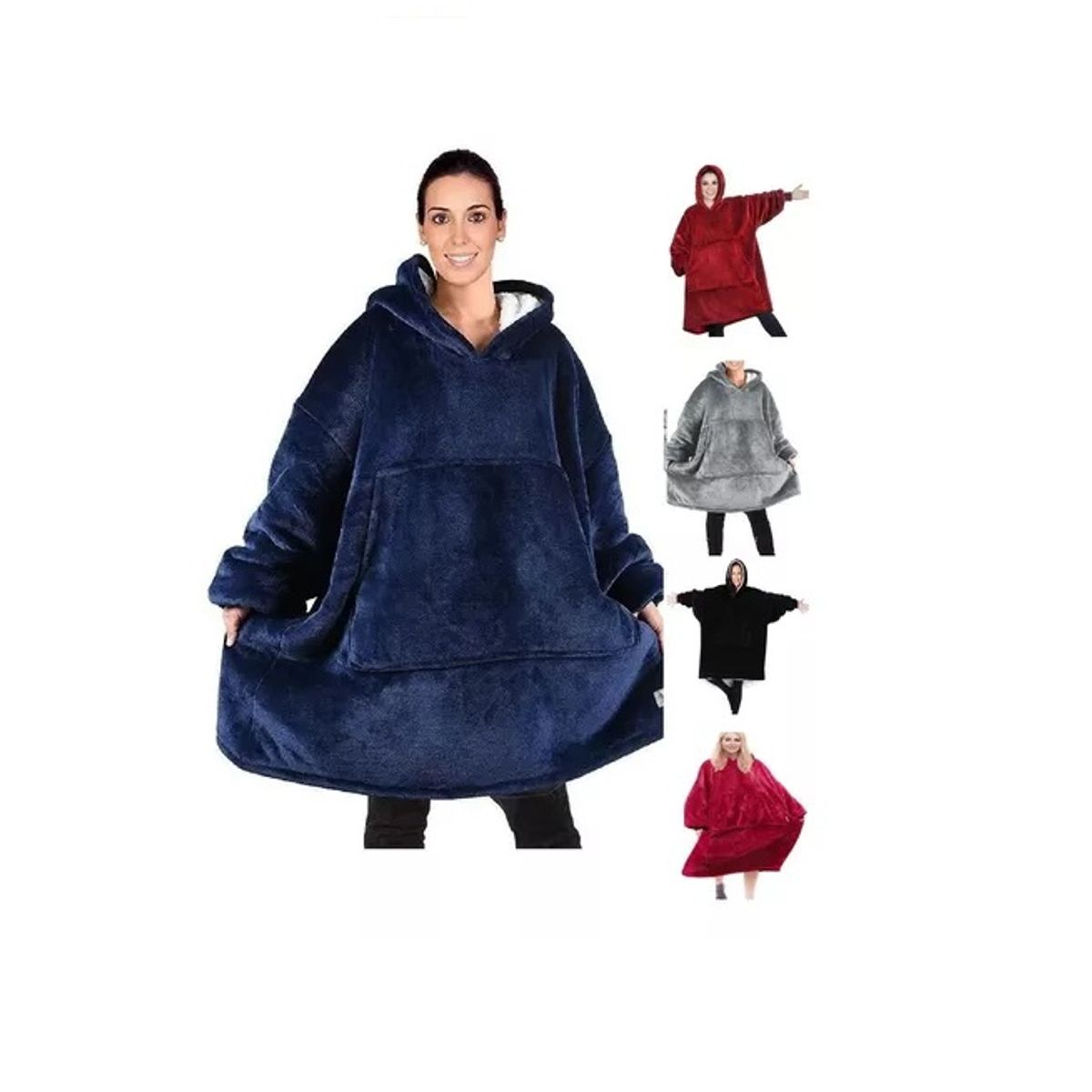 GENERICO - Polerones Felpa Con Capucha Manta Polar Bata Frazada Invierno