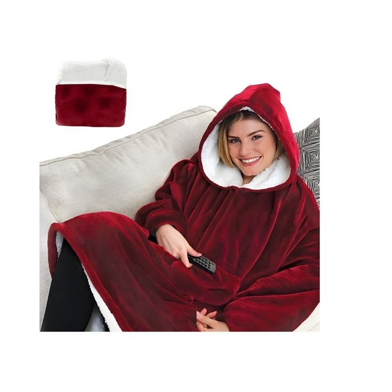 GENERICO - Polerones Felpa Con Capucha Manta Polar Bata Frazada Invierno