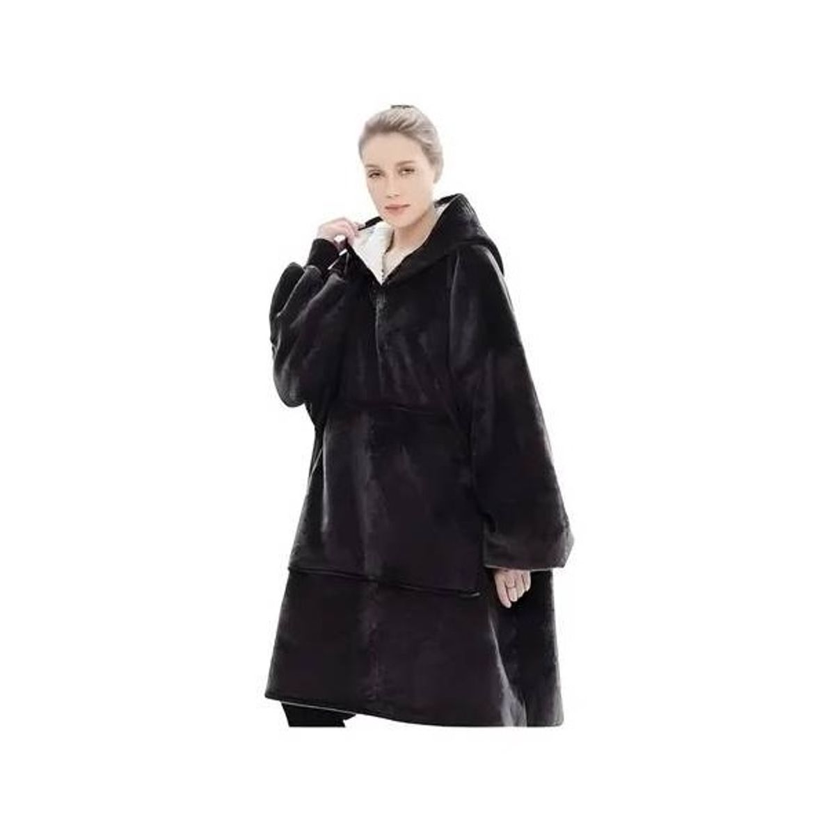 GENERICO - Polerones Felpa Con Capucha Manta Polar Bata Frazada Invierno