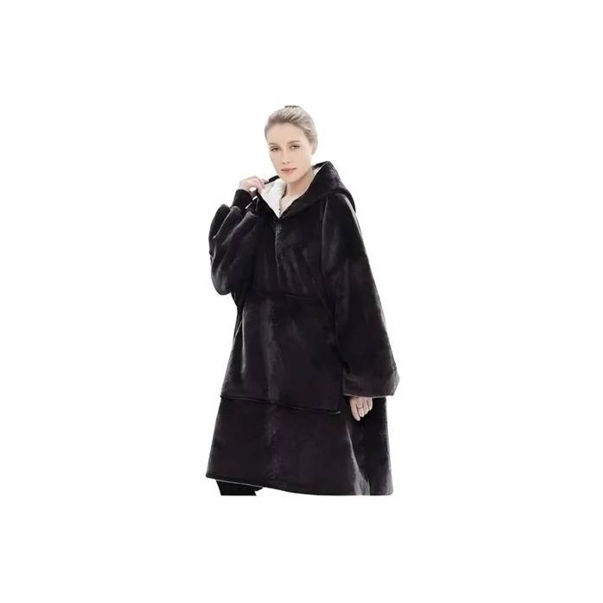 GENERICO - Polerones Felpa Con Capucha Manta Polar Bata Frazada Invierno