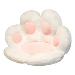 GENERICO - Cojín Para Silla Asiento Peluche Garrita Gato Mueble BLANCA