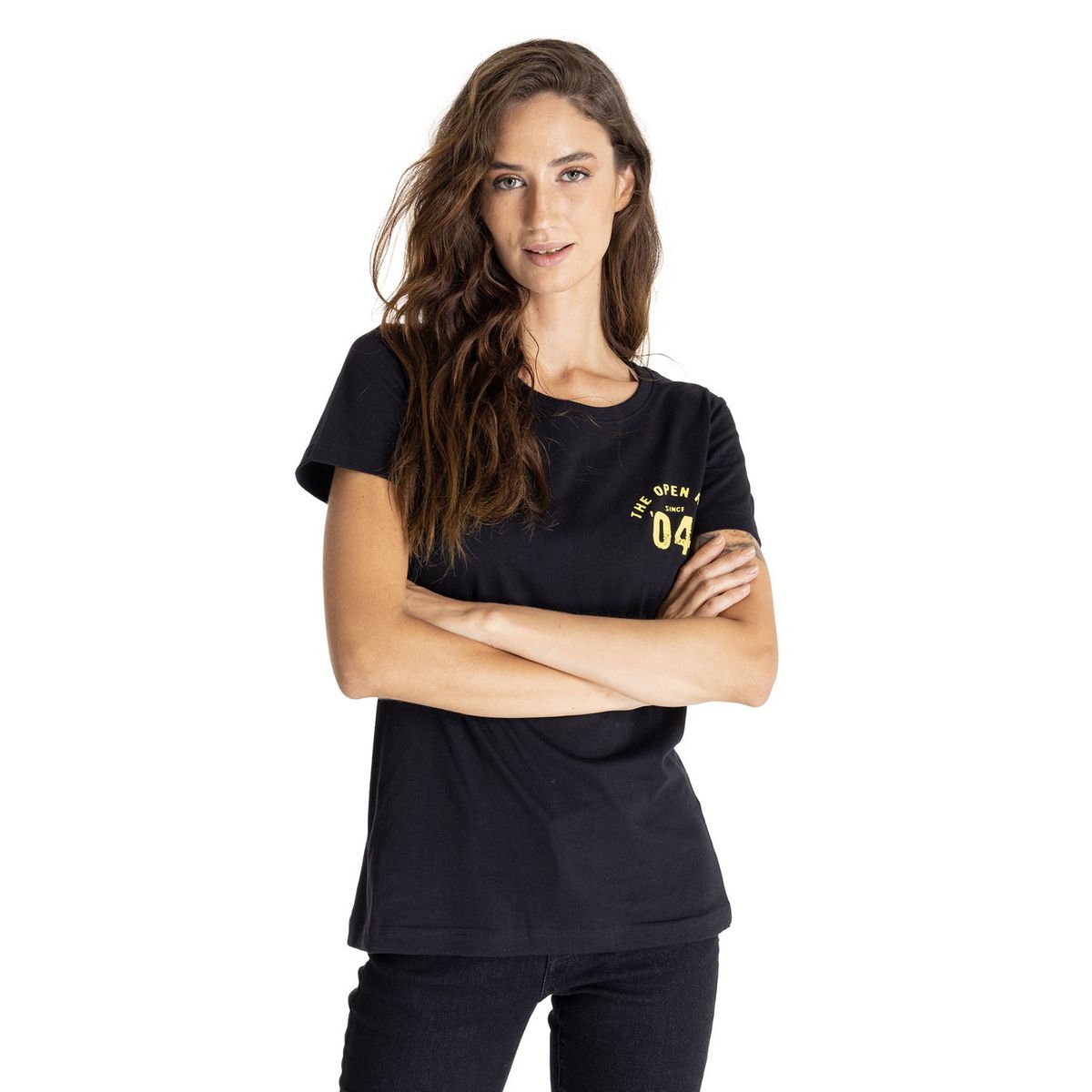 CAT - Polera Manga Corta Mujer Women S Open Road Te Negro CAT