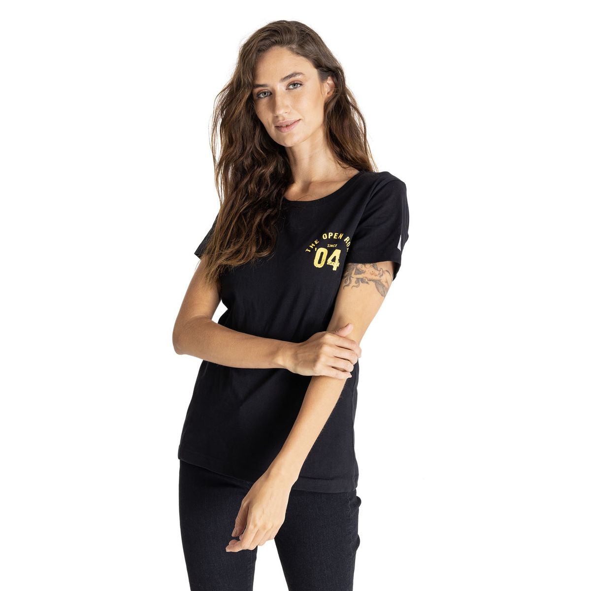 CAT - Polera Manga Corta Mujer Women S Open Road Te Negro CAT