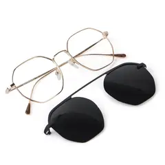 BONOBOSS - Lentes Opticos de Acero Galápagos Iman Clip - Dorado - Talla única