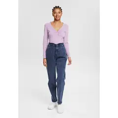 ESPRIT - Polera manga larga cuello en v Mujer